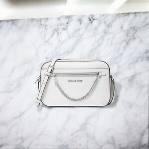 Michael Kors Jet Set Large Crossbody Bag-Optic White-R-$398
